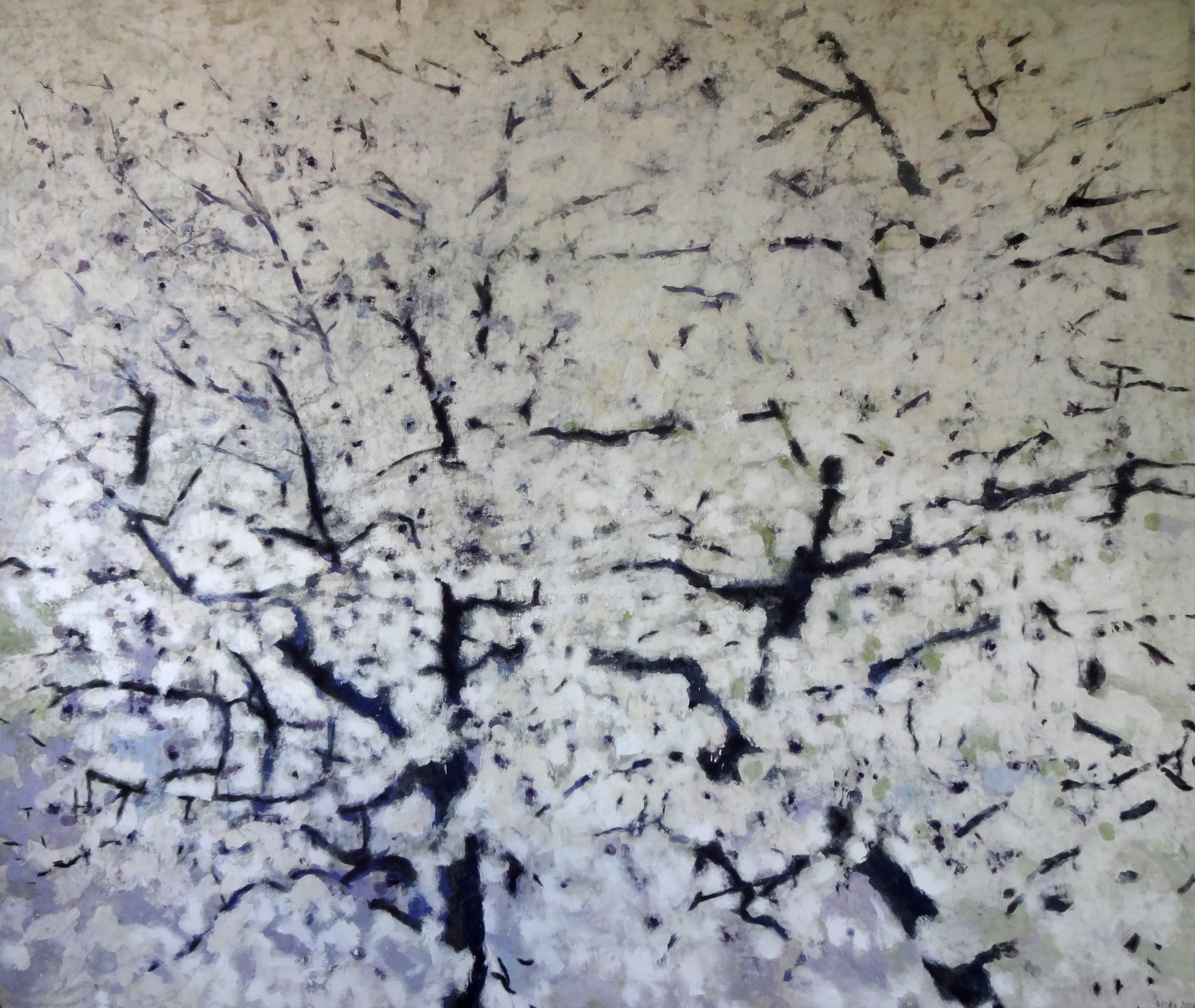 Malgorzata-Paszko-Pommier-blanc-2014-175-x-200cm-pigments-et-liant-sur-toile